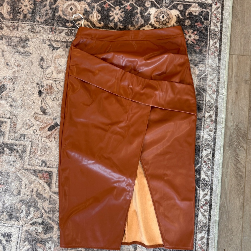 Commense Brown Pencil Skirt - Picture 3 of 6